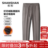 SHANSHAN杉杉休闲裤男秋冬新款灯芯绒加厚保暖男士男裤抽绳商务休闲长裤男 卡其色 加绒 XL /180