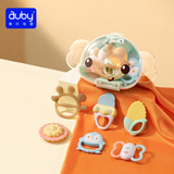 澳贝（auby）婴幼儿童玩具新生儿用品0-6个月安抚防吃手摇铃硅胶牙胶6件收纳盒
