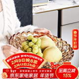 格娜斯 玻璃水果盘家用客厅茶几欧式轻奢风网红高档零食摆放盘大容量