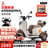 凤凰（Phoenix）甲壳虫电动车三轮车小型家用电动摩托车成人休闲三轮小电动车 500W+48V24A黑金+续航约45公里