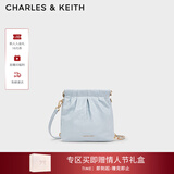 CHARLES&KEITH迷你菱格流浪包单肩斜挎双肩包包女包生日情人节礼物CK2-60782390 【S号】Sea Salt Blue海盐蓝 S