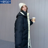 莫代尔oversize面包服羽绒棉衣棉服女2026年新款冬季外套中长款厚棉袄潮 显瘦雅黑 M