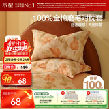 水星家纺枕套纯棉100%全棉磨毛柔感对枕套抑菌A类枕头罩一对装双人48x74cm