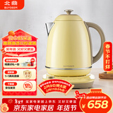 北鼎（Buydeem）电热水壶便携式家用便携式烧水壶全自动一体炫彩304不锈钢调温高颜值热水壶热电水壶 K740C小鹅黄