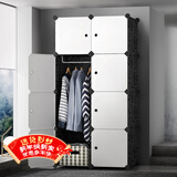 安尔雅 简易衣柜塑料组装双人衣橱现代简约组合单人卧室收纳衣柜出租房