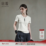 日着RIZHUO【商场同款】短袖衫印花T恤2024夏季新款圆领正肩夏衣 寻米 M