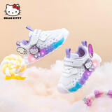 Hello Kitty童鞋女童闪灯跑鞋宝宝秋季发光运动鞋儿童小学生灯鞋6833白色24