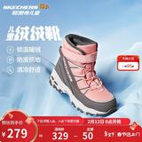 Skechers斯凯奇儿童绒绒靴儿童搭扣加绒靴子女童雪地靴保暖棉鞋664200L