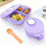 特百惠（Tupperware）可微波加热饭盒 上班族学生午餐便当盒 塑料密封冷藏保鲜饭菜汤碗 思丽康微波午餐3件套-冰沙紫