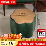 家逸（JIAYI） 实木布艺小凳子沙发脚凳换鞋凳小矮凳穿鞋软坐凳四腿户外休闲凳 梅花圆凳