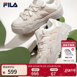 斐乐斐乐斑斓鞋ROSETTA女鞋板鞋轻便厚底鞋增高复古休闲鞋 奶白/浅粉-GP 37.5