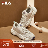 FILA斐乐官方女鞋运动鞋火星鞋时尚复古老爹鞋轻便舒适网面休闲鞋 奶白/木薯粉-GT-F12W031122F 35.5