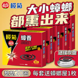 榄菊蟑香驱蟑蚊香座蟑螂盘香小强灭杀蟑螂除蟑家庭厨房卧室酒店用 蟑螂香5盒共20单圈