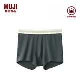 MUJI男式 莱赛尔 前封口 平角内裤 裤头四角裤 深灰色 5A 1条 L （175/88A）