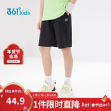 361°儿童短裤夏季男女童3-12岁透气运动裤梭织五分裤 黑 140