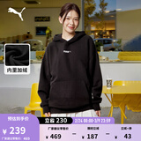 彪马（PUMA）加绒保暖加厚圆领卫衣男女情侣冬长袖运动上衣534364 黑色-01 L (180/100A)