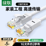 绿联 六类网线 千兆高速网络宽带线 CAT6类家用电脑笔记本路由器双接头线 八芯成品跳线灰白1米20174