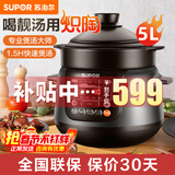苏泊尔（SUPOR）电炖锅电砂锅电炖盅煲汤锅家用耐高温中华炽陶内胆炖肉锅煲粥炖汤养生煮粥锅熬粥养生锅5L4L大容量 5L 炽陶+精控快炖