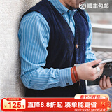 马登工装美式复古猎装马甲灯芯绒背心阿美咔叽坎肩英伦风外套男秋 蓝色 M