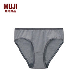 MUJI MUJI 女式 弹力天竺编织中腰短裤 内裤 FCE01A1A 深灰色条纹 L