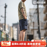 马登工装美式P44针织短裤男大口袋运动五分卫裤阿美咔叽日系休闲裤夏 藏青色 L