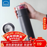 乐扣乐扣（LOCK&LOCK）品茗茶水分离不锈钢车载保温杯男女学生水杯400ML灰色LHC4233DGRY