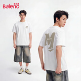 班尼路（Baleno）美式短袖男夏季青少年纯棉透气t恤男士潮牌创意字母百搭半袖上衣