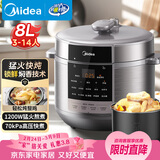 美的（Midea）【国家补贴】电压力锅8升电饭煲大容量家用8-10人高压锅 全自动智能预约开盖炖煮煲汤饭锅MY-E8129