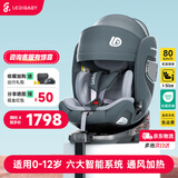 ledibaby乐蒂宝贝儿童安全座椅0-6-12岁汽车用宝宝座椅婴儿车载可坐可躺 太空舱2Pro豪华版-月影灰
