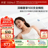 水星家纺枕头记忆纤维抑菌阻螨100S全棉A类护颈可机洗枕芯一对装48×74cm