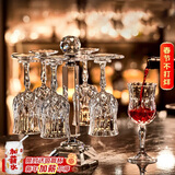 青苹果水晶玻璃红酒杯210ml*6只 复古轻奢高脚杯香槟杯葡萄酒杯洋酒杯