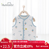 欢喜小熊 宝宝马甲春秋夹棉薄款保暖外穿护后背心马夹坎肩婴儿衣服新生儿 田园小镇 蓝 80 (建议10-18月身高73-80cm)