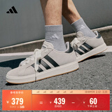 adidas「面包鞋」GRAND COURT BASE 00s休闲低帮板鞋男女阿迪达斯 奇迹矾土棕/黑色/汉玉白   42