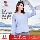 骆驼（CAMEL）长袖圆领套头卫衣女宽松休闲运动打底衫 J23CZ0L5064 晨曦紫 L