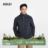 AIGLE艾高抓绒衣经典款POLARTEC户外保暖休闲耐穿半拉链上衣男士 海军蓝 BE484 XL (185/100A)