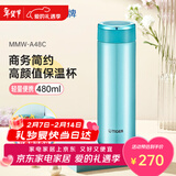虎牌（TIGER）不锈钢保温杯男女士茶杯商务办公杯水杯MMW-A48C 高光银蓝AM 480ml
