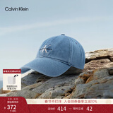 Calvin KleinJeans男女情侣中性简约ck刺绣潮流复古棉质弯檐牛仔棒球帽礼物 458-牛仔蓝 均码 OS