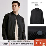 千纸鹤（Q ZHIHE）翻领夹克外套男春秋季新款商务休闲衣多穿干部行政薄款30939 939 01A黑色 薄款 L