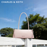 CHARLES&KEITH蝴蝶结简约单肩腋下包法棍包生日礼物送女友CK2-20160193 Soft Pink浅粉色 中包