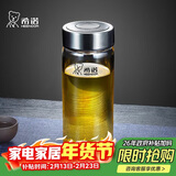 希诺玻璃杯单层加厚大容量家用办公泡茶杯子男车载水杯XN-6016L 400mL