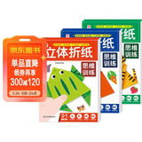 立体折纸思维训练（共3册）儿童手工折纸彩色3D立体创意DIY玩具 培养空间立体思维 幼儿园小学生卡纸手工材料包带视频教程 寒假阅读书目 