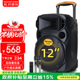 松川国际 A12-66户外拉杆广场舞大功率演出活动音响一体机K歌重低音蓝牙12寸15寸便携式移动舞台音箱 12吋重低音旗舰版+U段话筒一对