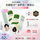 章华（SAVOL）生态染发霜棕黑色2盒植遮白物染发剂盖白染发膏京东自营男女