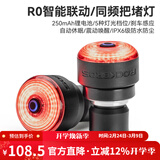 洛克兄弟自行车尾灯USB充电骑行安全夜骑车灯警示灯公路山地车尾灯配件 智能同频刹车把堵灯 RO (一对)