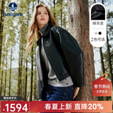 Navigare意大利小帆船短款女士真皮皮衣秋季时尚百搭上衣翻领羊皮革外套 暗夜黑 L