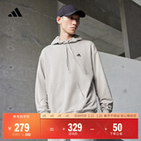 adidas休闲加厚毛圈连帽卫衣套头衫男女秋冬阿迪达斯官方轻运动   金属灰   XS