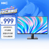 HKC 31.5英寸 IPS屏幕 滤蓝光不闪屏 广色域 三面微边可壁挂 节能认证 商务办公台式电脑显示器 V3218