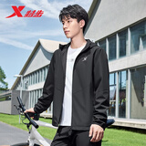 特步外套男防泼水双层风衣夹克户外运动简约百搭