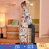 果壳（Gukoo）睡衣情侣装一男一女秋季套装女纯棉情侣睡衣女士睡衣男可外穿A 史努比满印女套（XS-XL） M