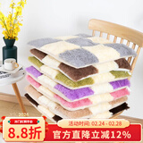 钟爱一生毛绒坐垫屁垫椅子垫办公室座椅垫加厚学生坐垫椅子座垫家用凳子垫 毛绒九拼（灰色）45*45cm 一片装